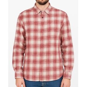 Mr Porter Plaid Flannel Men XL Red Brushed 100% Cotton Made in Portugal